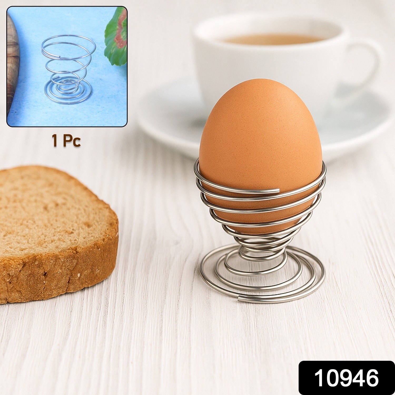Stainless Steel Egg Cup Holder – Durable Spiral Spring Design - Image 2