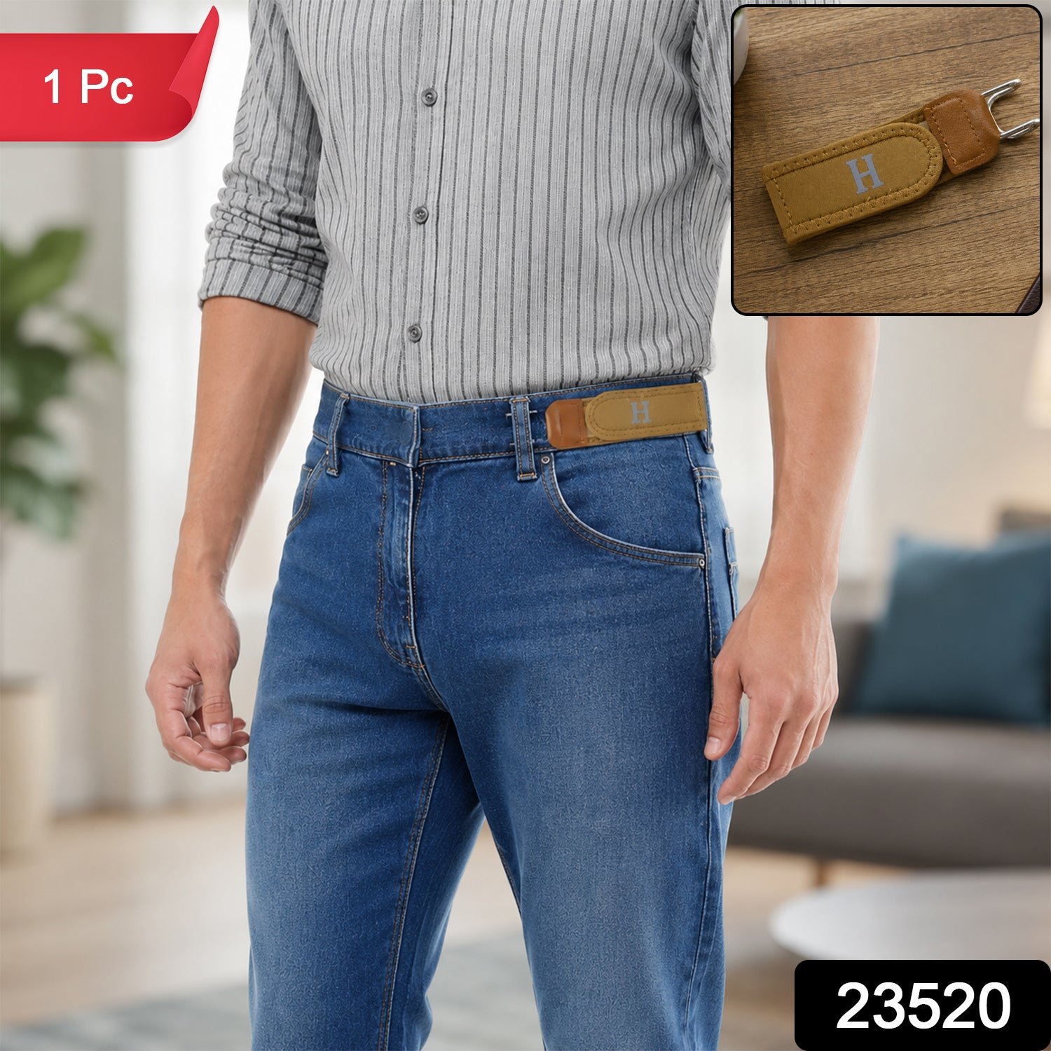 Buckle Less Elastic Belt Invisible Stretch Waist Belt No Bulge Lazy (1 Pc) - Image 2